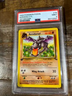 Pokemon 1999 Fossil AERODACTYL 1ST Edition #16 PSA 9 Mint RARE - Image 1