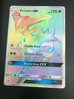 Virizion GX - 217/214 - Hyper Rare Secret SM Lost Thunder Pokemon 2018 - Image 1