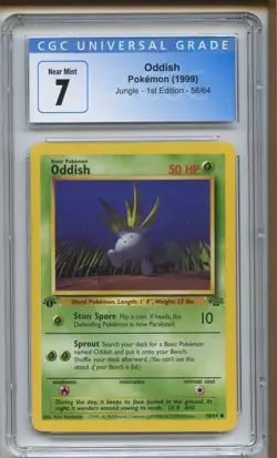Oddish Pokemon 1999 Jungle 1st Edition CGC 7 Near Mint Common Graded Card - Image 1