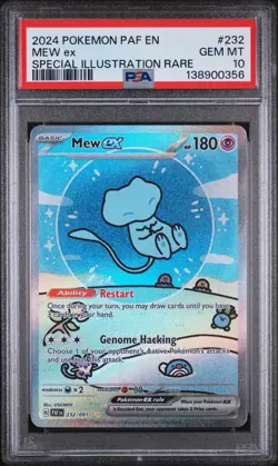 PSA 10 Pokemon Mew Paldean Fates #232 SIR Gem Mint Bubble Mew English - Image 1