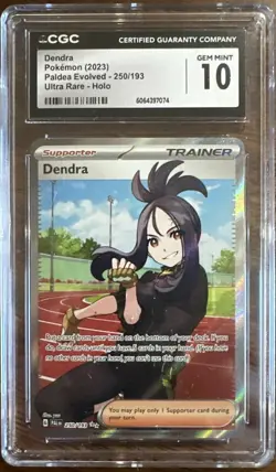CGC 10 Dendra 250/193 2023 Pokemon Paldea Evolved Pokemon Trainer Card - Image 1