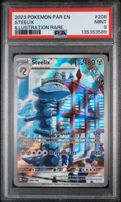 2023 POKEMON PAR EN-PARADOX RIFT #208 STEELIX ILLUSTRATION RARE PSA 9 - Image 1
