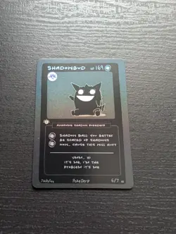 POKEDERP SHADOWBUD GENGAR 1ST EDITION BLACKOUT CARD 6/7 - Image 1