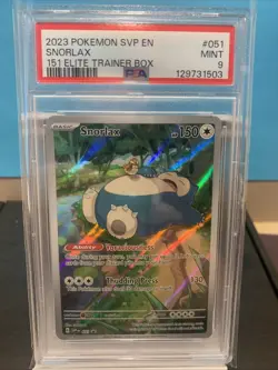 2023 POKEMON SVP EN- 151 ELITE TRAINER BOX SNORLAX #051 PSA GEM MT 9 - Image 1
