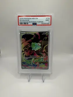 Pokemon TCG Bulbasaur Enhanced Mega Evolution Promo Card 133/132, PSA 9 - Image 1