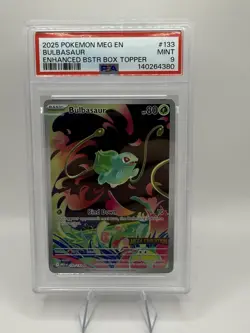 Pokemon TCG Bulbasaur Enhanced Mega Evolution Promo Card 133/132, PSA 9 - Image 2