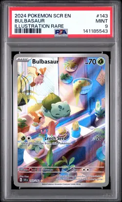 2024 POKEMON SCR EN-STELLAR CROWN ILLUSTRATION RARE #143 BULBASAUR PSA 9 - Image 1