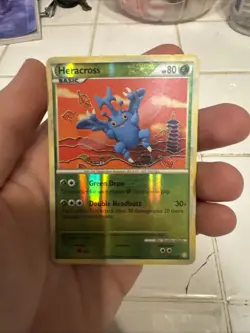 Pokemon TCG Heracross 43/123 HeartGold SoulSilver Uncommon Reverse Holo Card - Image 1