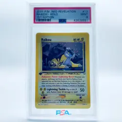 Pokemon TCG - Raikou 1st Edition Holo 13/64 English Neo Revelation - MINT PSA 9 - Image 1