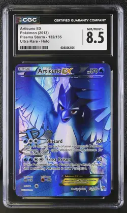 CGC 8.5 Articuno EX 2013 Plasma Storm 132/135 Ultra Rare Holo Pokemon Card - Image 1