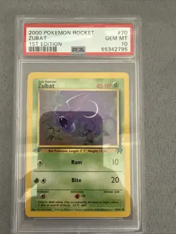 2000 Pokemon Rocket Zubat #70 First Edition Psa 10 - Image 1