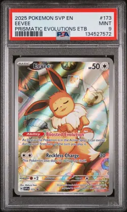 2025 POKEMON SVP EN-SV BLACK STAR PROMO #173 EEVEE PSA 9 - Image 1