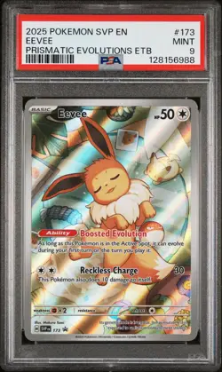 2025 POKEMON SVP EN-SV BLACK STAR PROMO #173 EEVEE PSA 9 - Image 1