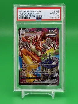 Alternate Art - Blaziken VMAX Pokemon Sword & Shield Chilling Reign PSA 10 - Image 1