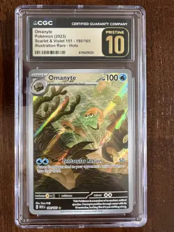 2023 POKEMON SV 151 MEW EN #180/165 OMANYTE ILLUSTRATION RARE CGC 10 Pristine - Image 1