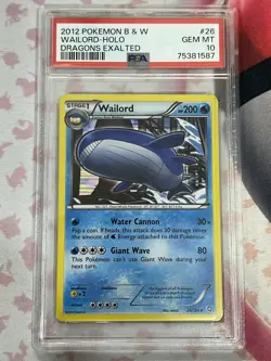 2012 Pokemon Dragons Exalted Wailord Holo 26/124 PSA 10 GEM MT 🔥LOW POP! 20🔥 - Image 4