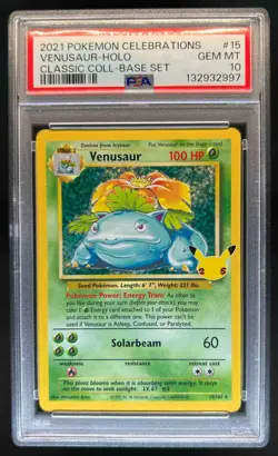 2021 Pokemon SWSH Celebrations Venusaur Classic Collection #15/102 PSA 10 - Image 1