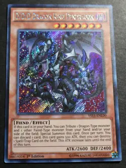 D/D/D Dragon King Pendragon YS15-ENL00 Secret Rare 1st Ed. NM Yugioh - Image 1