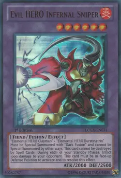 Evil HERO Infernal Sniper - LCGX-EN071 - Ultra Rare - Unlimited Edition - Near M - Image 1