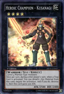 Heroic Champion - Kusanagi - Super Rare 1st Edition ABYR-EN043 - NM - YuGiOh - Image 1