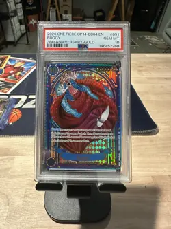 *IN HAND* Buggy 3rd Anniversary-Gold Parallel OP09-051 SP One piece PSA 10 EN - Image 2