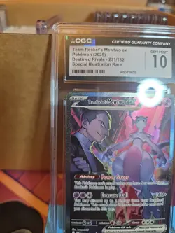 CGC 10 Gem Mint Team Rocket's Mewtwo EX 231/182 Pokemon Destined Rivals SIR - Image 5