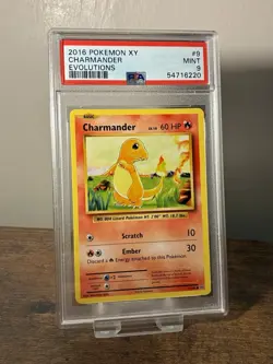 Charmander 9/108 PSA 9 Mint Graded XY Evolutions 2016 Original Pokemon Card - Image 1