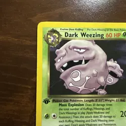 Pokemon Dark Weezing TCG Non-Holo Card 31/82 1st Edition Rare - Image 2