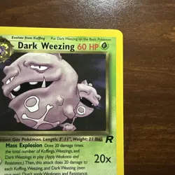 Pokemon Dark Weezing TCG Non-Holo Card 31/82 1st Edition Rare - Image 3