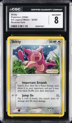 2006 POKEMON EX LEGEND MAKER - REVERSE HOLO #64/92 SKITTY CGC 8 - Image 1