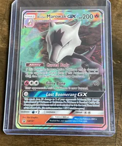 Alolan Marowak GX SM187 Holo Black Star Promo Pokemon Card - Image 1