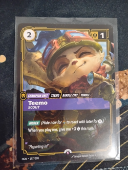 Riftbound League of Legends TCG Teemo Promo Card 197/298 English NM - Image 1