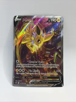 Jolteon v SWSH183 Pokemon TCG Sword & Shield Holo Black Star Promo Card - Image 1