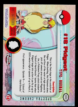 Pokemon Card - Pidgeot Topps Chrome TV Animation Edition 18 Foil SPECTRA Chrome - Image 2
