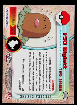 Pokemon Card - Diglett Topps Chrome TV Animation Edition 50 Foil SPECTRA Chrome - Image 2