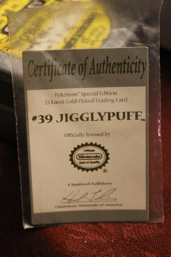 Pokemon 23k Gold-plated Trading card ~ Jigglypuff w/COA - Image 2