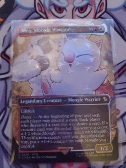 MTG Final Fantasy Mog, Moogle Warrior (Borderless) (Chocobo Track Foil) - Image 1