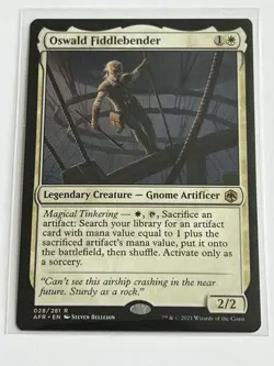 Oswald Fiddlebender 28 MTG D&D Forgotten Realms 2021 Mint 9.0 + Non Foil Rare - Image 2