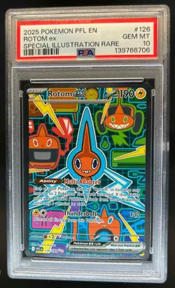 2025 Pokemon Phantasmal Flames Rotom ex Special Illustration Rare 126/094 PSA 10 - Image 1