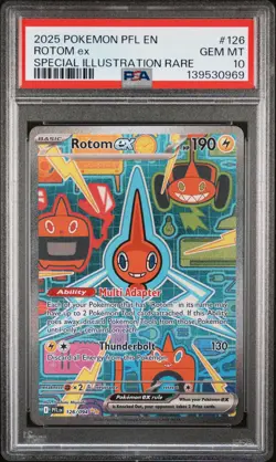 2025 POKEMON PFL EN-PHANTASMAL FLAMES SPECIAL ILLUSTRATION RARE ROTOM EX PSA 10 - Image 1