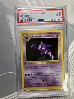 1st Edition Shadowless Haunter 29/102 Base Set Pokemon Card PSA 9 Mint - Image 1
