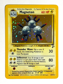 Pokemon TCG Magneton 009/130 Unlimited Holo Rare Base Set 2 SWIRL! - Image 3