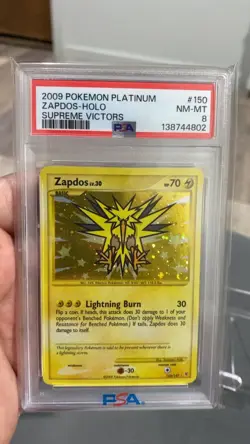 Pokemon 2009 Platinum Supreme Victors Zapdos Holo Card #150 PSA 8 NM MT Swirl 💫 - Image 1