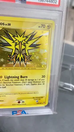 Pokemon 2009 Platinum Supreme Victors Zapdos Holo Card #150 PSA 8 NM MT Swirl 💫 - Image 2