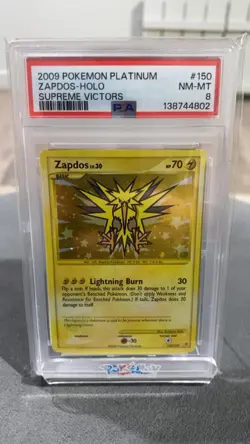 Pokemon 2009 Platinum Supreme Victors Zapdos Holo Card #150 PSA 8 NM MT Swirl 💫 - Image 5