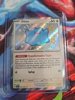 Pokemon TCG Ditto Scarlet & Violet Paldean Fates Holo Shiny Rare - Image 1