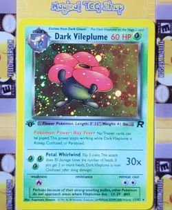 Pokemon Dark Vileplume Team Rocket 1st Edition Holo Rare 13/82 Holo Swirl - Image 1