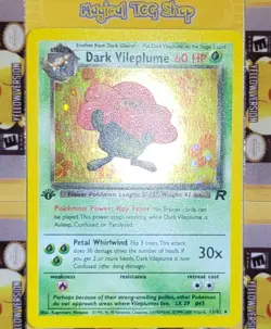 Pokemon Dark Vileplume Team Rocket 1st Edition Holo Rare 13/82 Holo Swirl - Image 4
