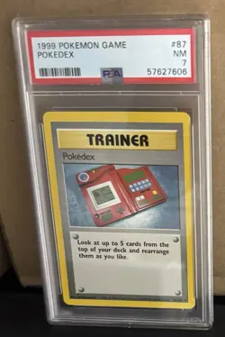 1999 POKEMON GAME BASE SET #87 POKEDEX PSA 7 - Image 1