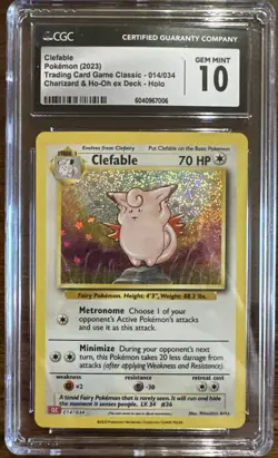2023 Pokemon Clefable - Charizard & Ho-Oh ex Deck Holo 014/034 CGC Gem Mint 10 - Image 1
